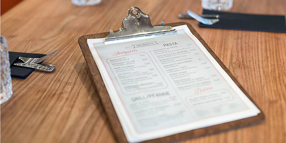 Auf der Speisekarte finden Sie italienische Klassiker