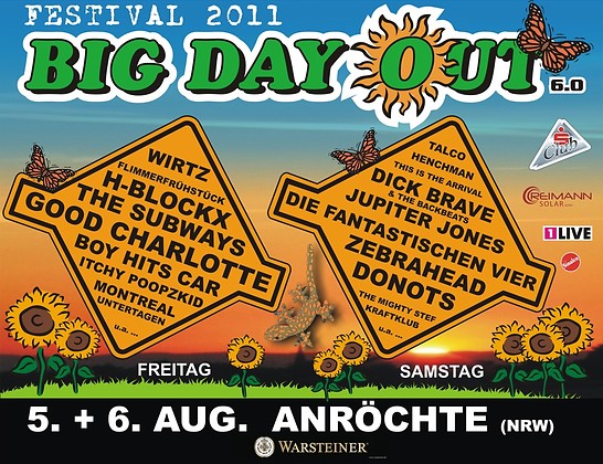 Gutschein f&uuml;r FANTA VIER + GOOD CHARLOTTE + DICK BRAVE + H-BLOCKX uvm! von BiG DaY OuT Festival 6.0