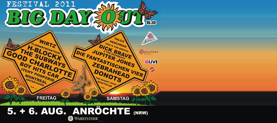 Gutschein f&uuml;r FANTA VIER + GOOD CHARLOTTE + DICK BRAVE + H-BLOCKX uvm! von BiG DaY OuT Festival 6.0