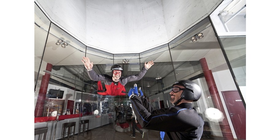 Im Windkanal. Endorphine pur!!!