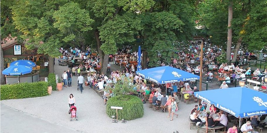 Der Augustiner Schützengarten ist ein ausgefallener Biergarten in München